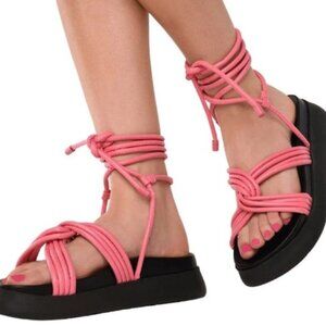 Kat Maconie Milan Flat Dragonfruit Sandals SZ 6 - NWOT